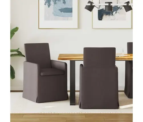 Söögitoa Toolid 2 Pcs Tumepruun 57 X 67 X 95 Cm Kangas