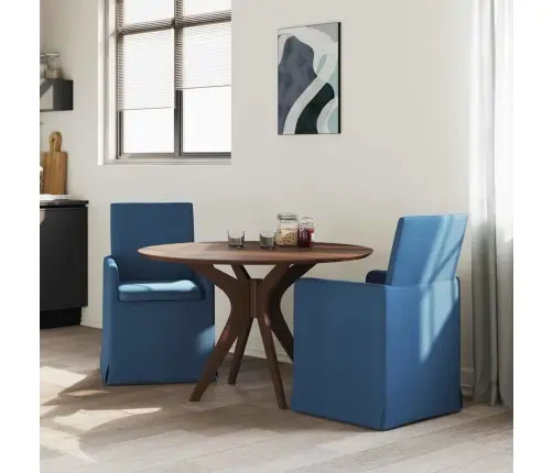 Ēdamkrēsli 2 Pcs Zila 57 X 67 X 95 Cm Audums Vidaxl