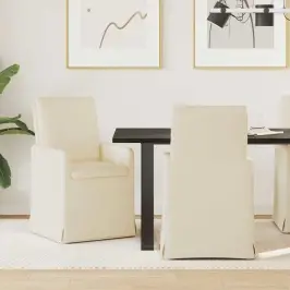 Ēdamkrēsli 2 Pcs Bēša 57 X 67 X 98 Cm Lins Vidaxl