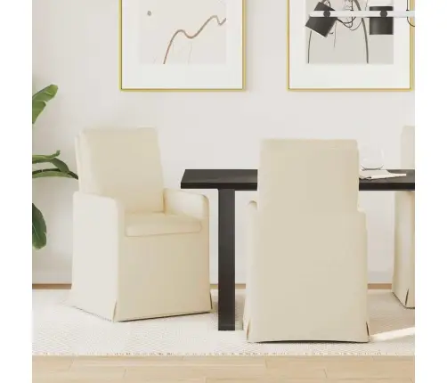 Ēdamkrēsli 2 Pcs Bēša 57 X 67 X 98 Cm Lins Vidaxl