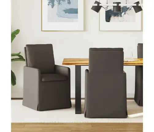 Ēdamkrēsli 2 Pcs Tumši Pelēka 57 X 67 X 98 Cm Lins Vidaxl