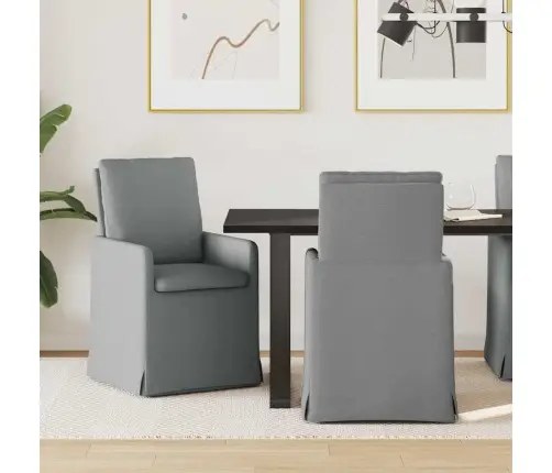 Ēdamkrēsli 2 Pcs Gaiši Pelēka 57 X 67 X 98 Cm Audums Vidaxl