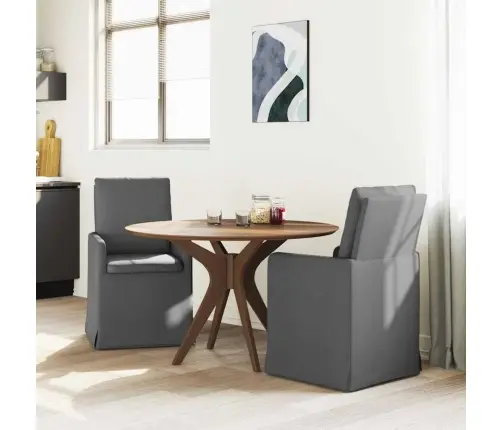 Ēdamkrēsli 2 Pcs Tumši Pelēka 57 X 67 X 98 Cm Audums Vidaxl