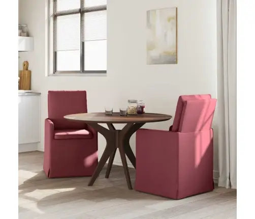 Söögitoa Toolid 2 Pcs Veinipunane 57 X 67 X 98 Cm Kangas