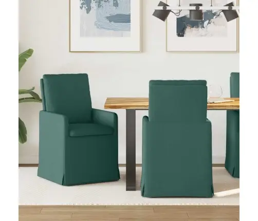 Ēdamkrēsli 2 Pcs Tumši Zaļa 57 X 67 X 98 Cm Audums Vidaxl