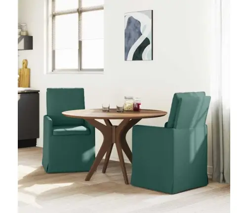 Ēdamkrēsli 2 Pcs Tumši Zaļa 57 X 67 X 98 Cm Audums Vidaxl