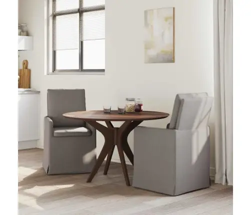 Ēdamkrēsli 2 Pcs Pelēkbrūna 57 X 67 X 98 Cm Audums Vidaxl