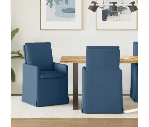 Söögitoa Toolid 2 Pcs Sinine 57 X 67 X 98 Cm Kangas