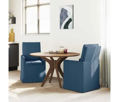 Söögitoa Toolid 2 Pcs Sinine 57 X 67 X 98 Cm Kangas