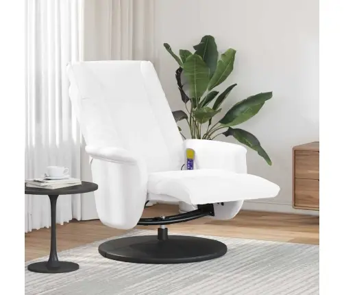 Masāžas Atzveltnes Krēsls Balts 71 X 90 X 105 Cm Pvc Vidaxl
