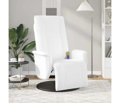 Masāžas Atzveltnes Krēsls Balts 71 X 90 X 105 Cm Pvc Vidaxl