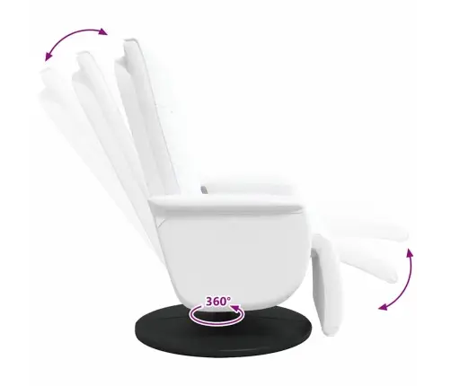 Masāžas Atzveltnes Krēsls Balts 71 X 90 X 105 Cm Pvc Vidaxl