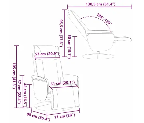 Masāžas Atzveltnes Krēsls Balts 71 X 90 X 105 Cm Pvc Vidaxl