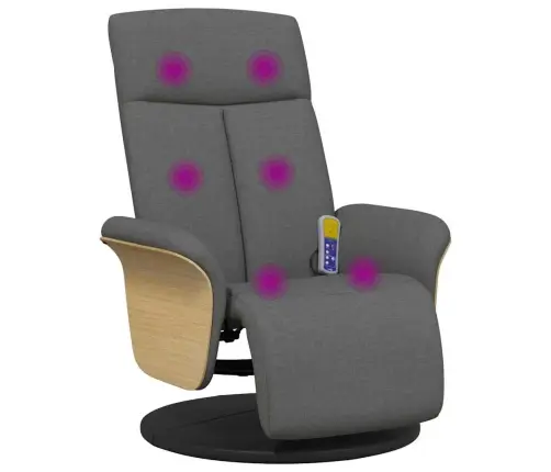 Masažinis Atlošiamasis Krėslas Tamsiai Pilka 79 X 87 X 104,5 Cm