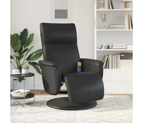 Masāžas Atzveltnes Krēsls Melna 71 X 90 X 105 Cm Mākslīgā Āda Vidaxl