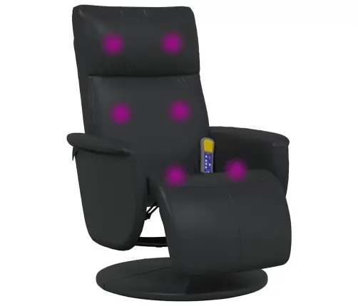 Masāžas Atzveltnes Krēsls Melna 71 X 90 X 105 Cm Mākslīgā Āda Vidaxl