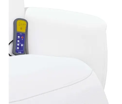 Masāžas Atzveltnes Krēsls Balts 71 X 90 X 105 Cm Mākslīgā Āda Vidaxl