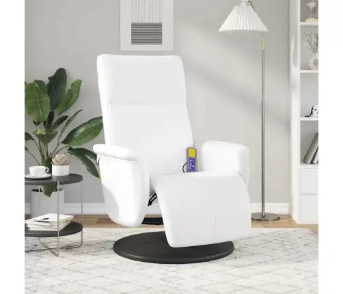 Masāžas Atzveltnes Krēsls Balts 71 X 90 X 105 Cm Mākslīgā Āda Vidaxl