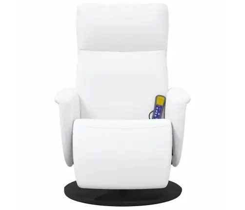 Masāžas Atzveltnes Krēsls Balts 71 X 90 X 105 Cm Mākslīgā Āda Vidaxl