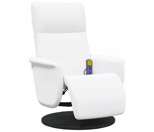 Masāžas Atzveltnes Krēsls Balts 71 X 90 X 105 Cm Mākslīgā Āda Vidaxl