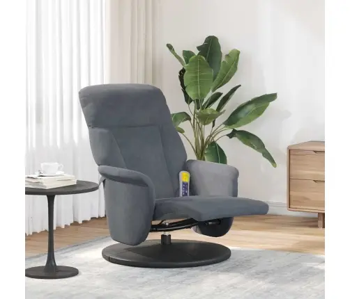 Masāžas Atzveltnes Krēsls Tumši Pelēks 91 X 71 X 105.5 Cm Samts Vidaxl