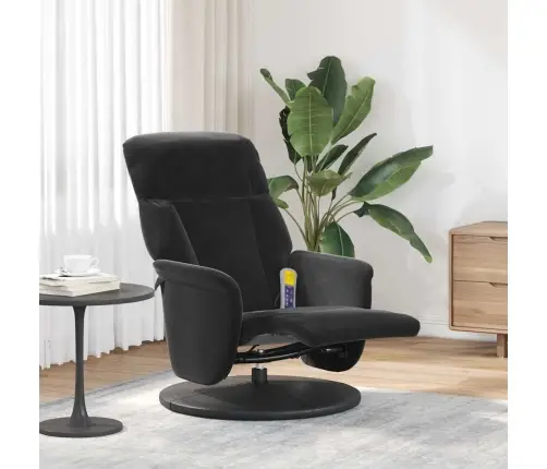 Masāžas Atzveltnes Krēsls Melna 91 X 71 X 105.5 Cm Samts Vidaxl
