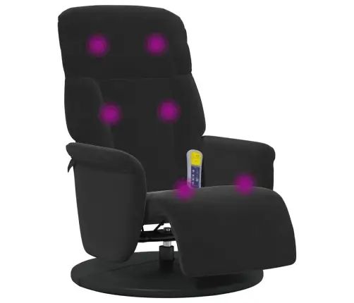 Masāžas Atzveltnes Krēsls Melna 91 X 71 X 105.5 Cm Samts Vidaxl