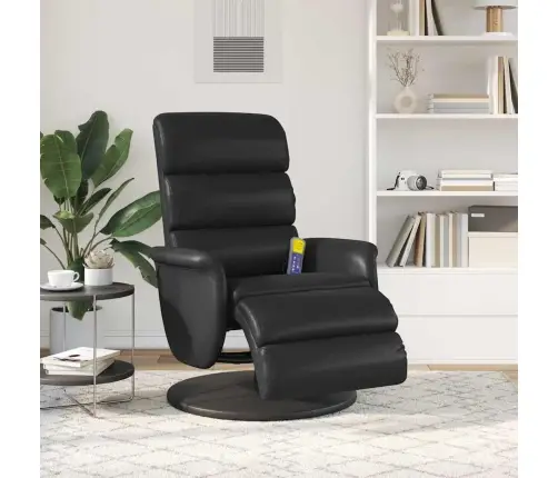 Masāžas Atzveltnes Krēsls Melna 71 X 98 X 106 Cm Mākslīgā Āda Vidaxl
