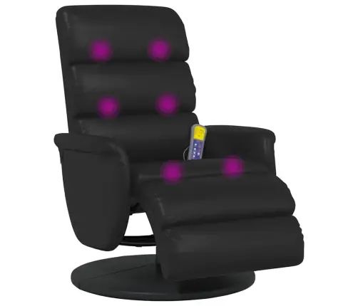 Masāžas Atzveltnes Krēsls Melna 71 X 98 X 106 Cm Mākslīgā Āda Vidaxl