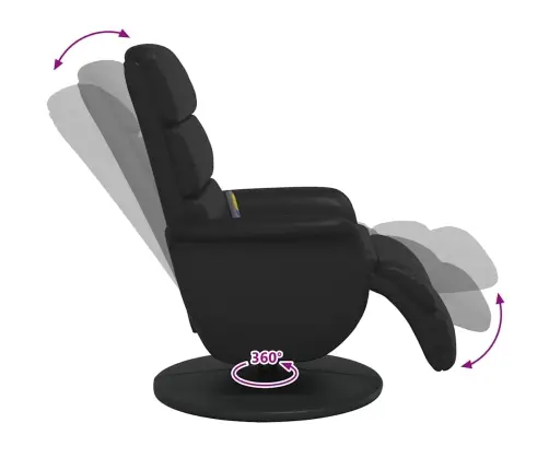 Masāžas Atzveltnes Krēsls Melna 71 X 98 X 106 Cm Mākslīgā Āda Vidaxl