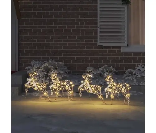 Led Ziemeļbrieži Su 80 Led 4 Pcs Zelts 64 X 42 X 15 Cm Pet Vidaxl