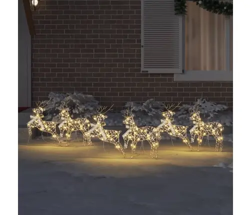 Led Ziemeļbrieži Su 180 Led 6 Pcs Zelts 64 X 42 X 15 Cm Pet Vidaxl