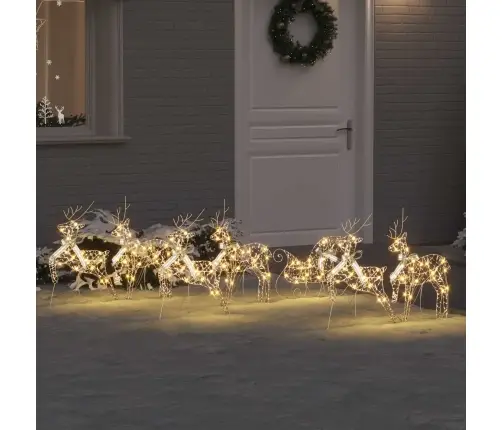 Led Ziemeļbrieži Su 40 Led 7 Pcs Zelts Pet Vidaxl