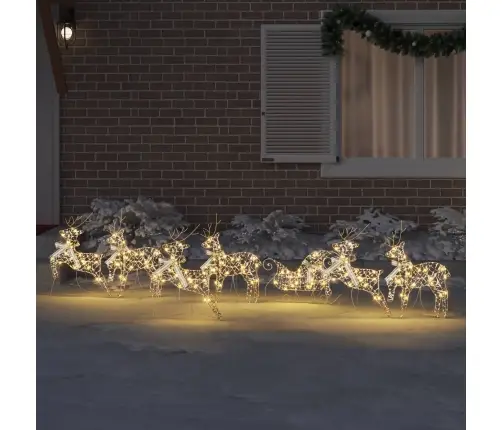 Led Ziemeļbrieži Su 40 Led 7 Pcs Zelts Pet Vidaxl