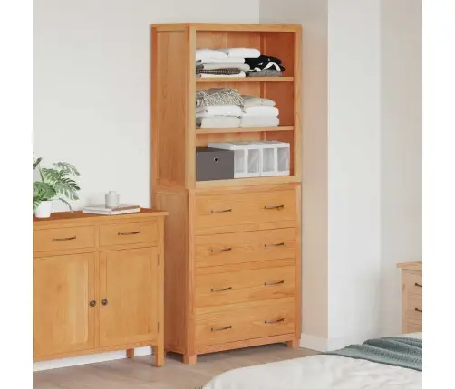 Sandėliavimo Baldų Komplektas Su Stalčių Ruda Apdirbta Mediena