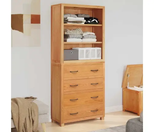 Sandėliavimo Baldų Komplektas Su Stalčių Ruda Apdirbta Mediena