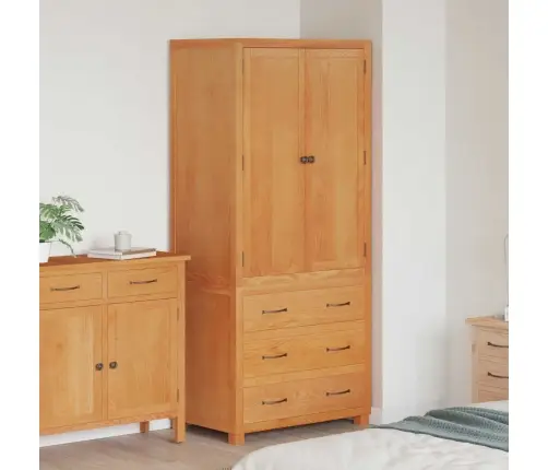 Sandėliavimo Baldų Komplektas Su Stalčių Ruda Apdirbta Mediena