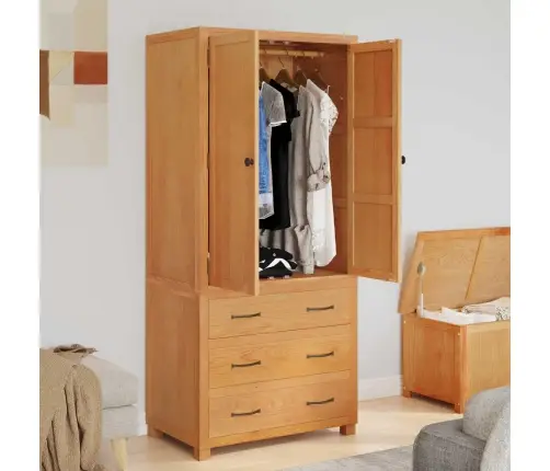 Sandėliavimo Baldų Komplektas Su Stalčių Ruda Apdirbta Mediena