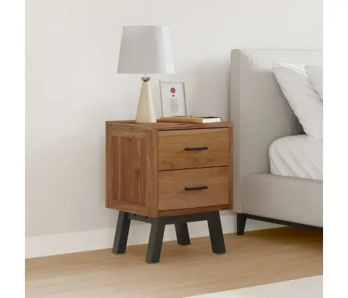 Naktsgaldiņš Brūna 40 X 35 X 55 Cm Ciets Tekša Koks Vidaxl