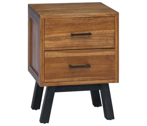 Naktsgaldiņš Brūna 40 X 35 X 55 Cm Ciets Tekša Koks Vidaxl