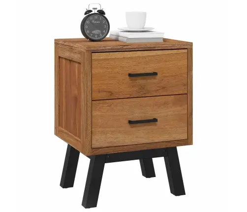 Naktsgaldiņš Brūna 40 X 35 X 55 Cm Ciets Tekša Koks Vidaxl