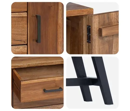 Televizora Stends Brūna 110 X 30 X 75 Cm Ciets Tekša Koks Vidaxl