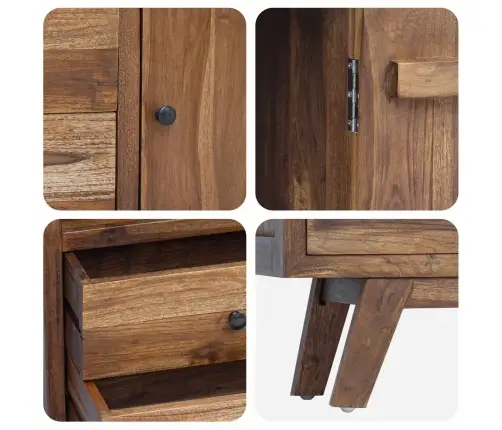 Kabalas Su Stalčių Natūrali 100 X 30 X 68 Cm Kieto Teka Medžio