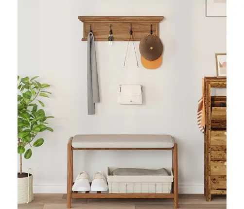 Sienas Pakaramais Dabiska 70 X 10 X 20 Cm Ciets Tekša Koks Vidaxl