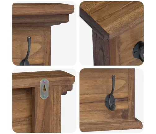 Prikabinamas Paltas Natūrali 100 X 10 X 20 Cm Kieto Teka Medžio