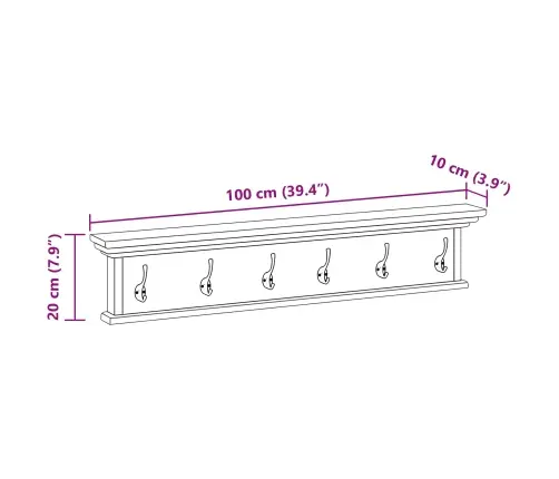 Prikabinamas Paltas Natūrali 100 X 10 X 20 Cm Kieto Teka Medžio