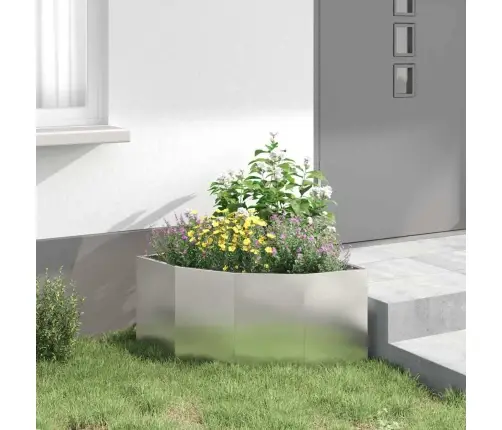 Stūra Stādītājs Sudraba 60 X 60 X 35 Cm Nerūsējošs Tērauds Vidaxl