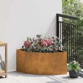 Stūra Stādītājs Rūsa 60 X 60 X 35 Cm Novecināts Tērauds Vidaxl