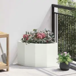 Stūra Stādītājs Balts 45 X 45 X 35 Cm Tērauds Vidaxl