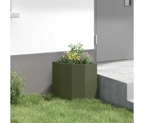 Stūra Stādītājs Olīvu Zaļa 30 X 30 X 35 Cm Tērauds Vidaxl